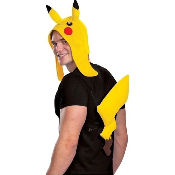 Pokemon Pikachu Headpiece & Tail Costume Kit Accessory For  14+ Yellow One Size - Picture 1 of 6